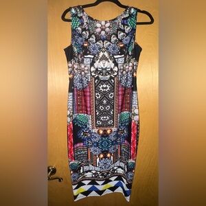 ASOS Jewel Print Bodycon Midi dress size US12